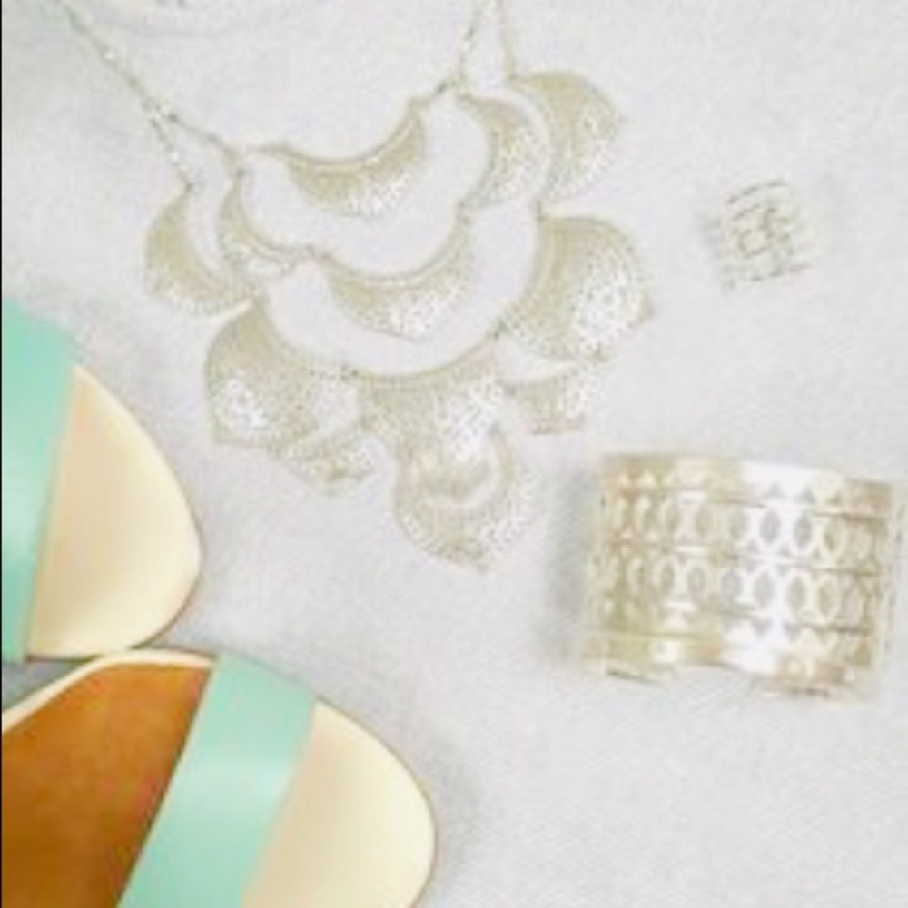 Stella & Dot | Bold Silver Cuff Plait Statement Bracelet Retired - Picture 7 of 8